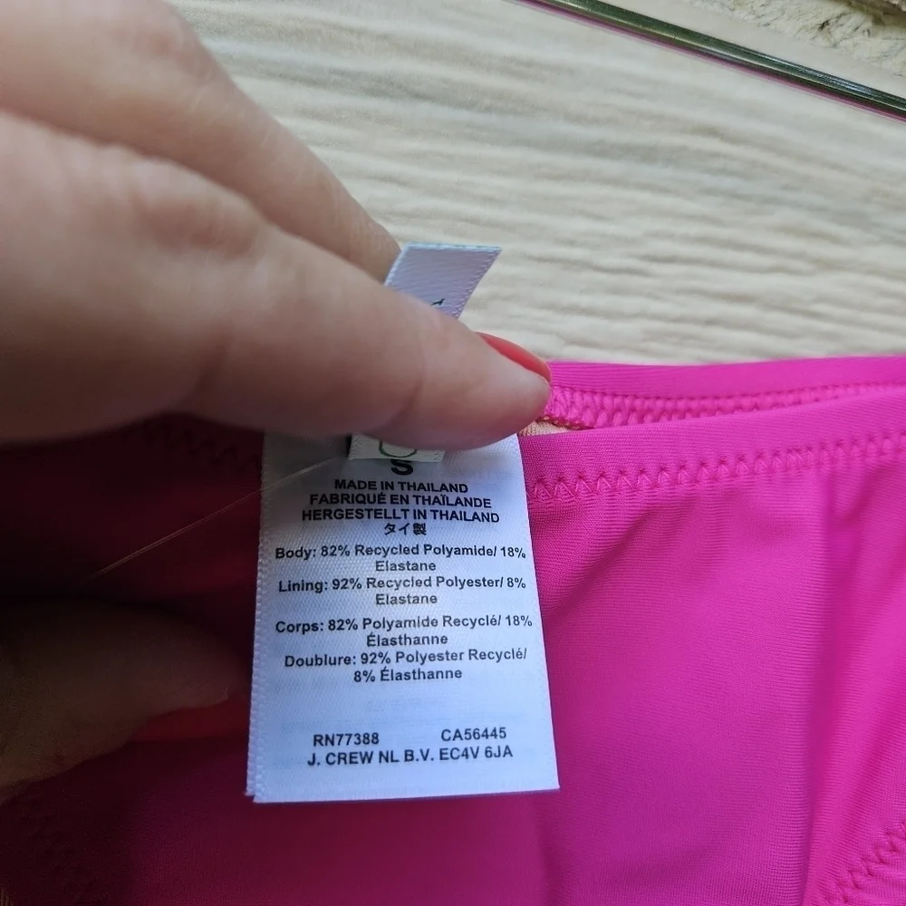 NWT J. Crew hot pink Heritage 1989 high-leg bikini bottom small